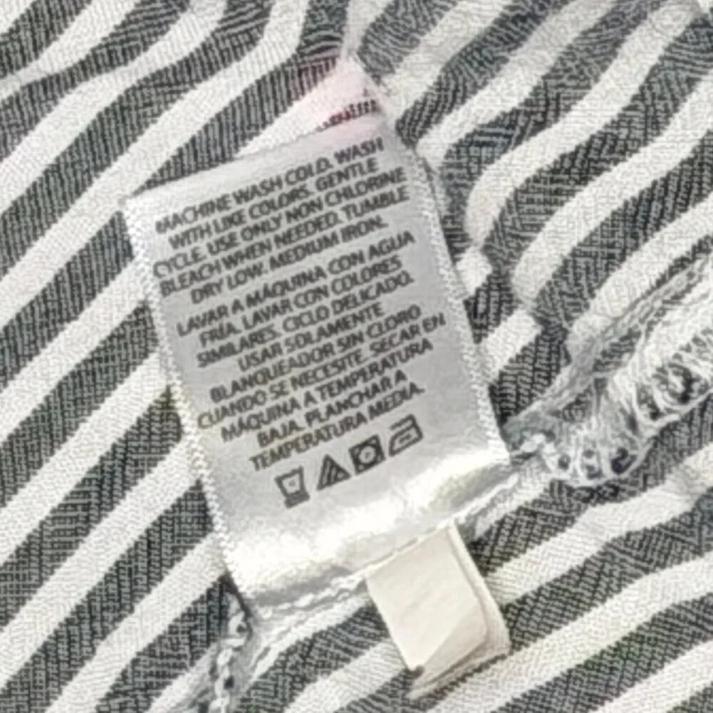 Terra & Sky Striped Off-the-Shoulder Smocked Boho Blouse - 1XL - Picture 9 of 9